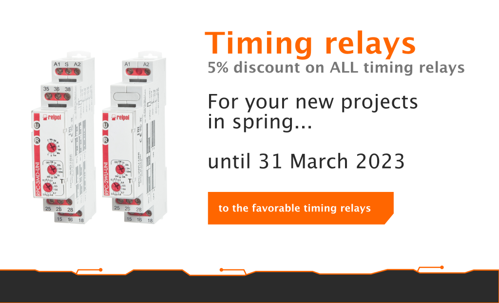 5% discount on all timing relays