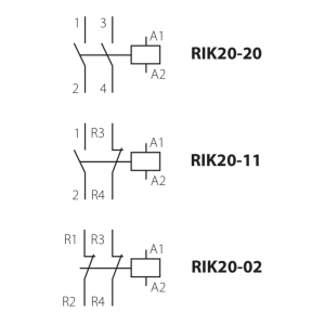 RIK20-20-24 - Installationsschütz 2-Polig, 2 Schliesser 24 V AC/DC 20A