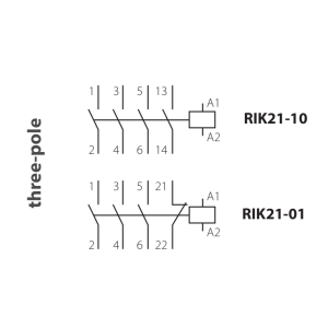 RIK21-10-240 - Installation contactor 3 Pole, 3 NO + 1 NO, 230V AC 20A