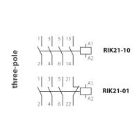 RIK21-10-230 - Installationsschütz 3-Polig, 3 Schliesser + 1 Schliesser 230V AC 20A