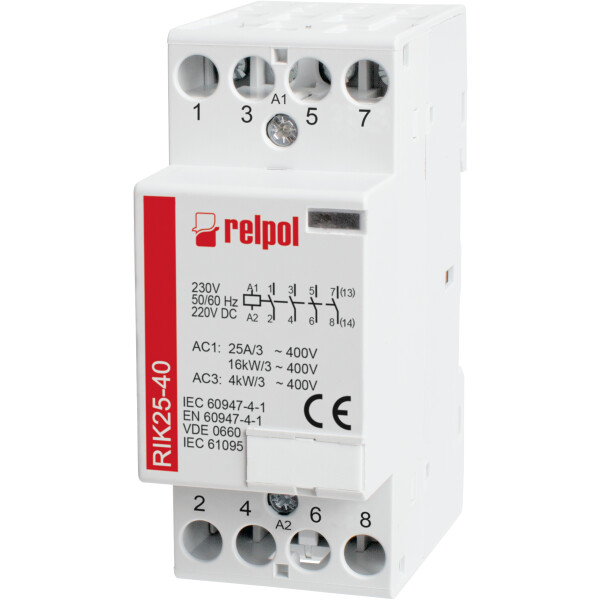 RIK25-22-24 - Installation contactor 4 Pole, 24V AC / 25A, 2N/O+2N/C