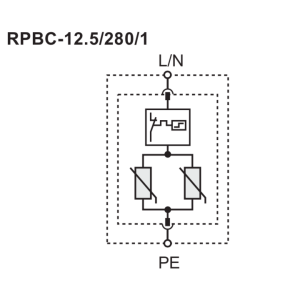 RPBC-12.5/280/1 - 25 kA / 275 VAC Überspannungsableiter einpolig mit Schraubklemmen