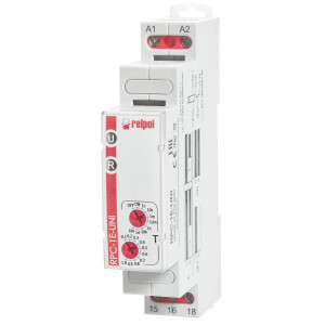 RPC-1E-UNI - Time relay, 1 CO contact, on-delay, 12V to 240V AC/DC 16A 8 time ranges