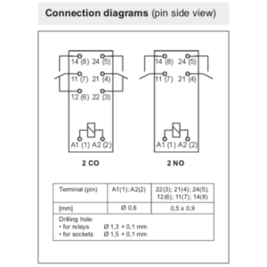 RM84-3012-35-5230 - 230 VAC 8A miniature relay DPDT