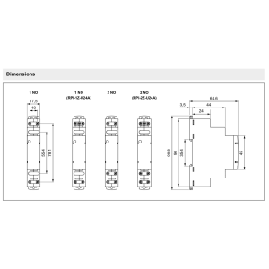 RPI-1ZI-U24A - 24V AC/DC 230V AC 16A Installationsrelais 1 Schliesser LED Steuerung