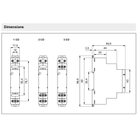 RPI-3P-UNI - 12V to 240V AC/DC 8A Installation relay 3 C/O