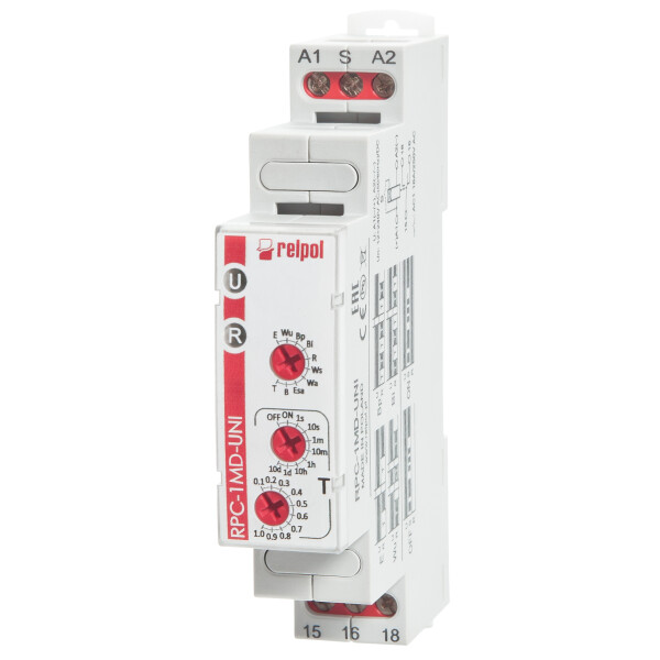 RPC-1MD-UNI - Time relay, 1 contact, 16 A, 12...240VAC/DC