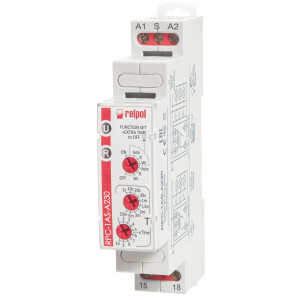 RPC-1AS-A230 - Time relay, 16 A, 1 NO contact, 230VAC for staircase lighting 5 time functions