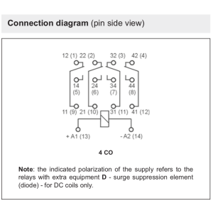 R4N-2014-23-5230-WT - 230 VAC 6A Industrial relay 4PDT