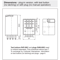 R4N-2014-23-5230-WTL - 230 VAC 6A Industrial relay 4PDT