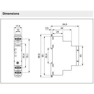 RPB-2PSM-UNI - Bistable - impulse relays 12 - 240 V AC/DC 2 C/O LED control