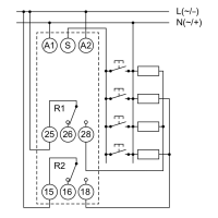 RPB-2PSM-UNI - Bistable - impulse relays 12 - 240 V AC/DC 2 C/O LED control