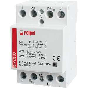 RIK40-22-230 -Installation contactor 4 Pole, 230V AC/DC,...