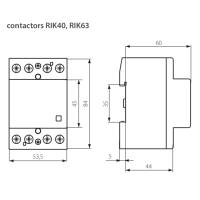 RIK63-40-24 - Installation contactor 4 Pole, 24V AC/DC 63A