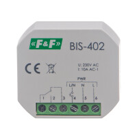 BIS-402 latching relay 230V AC 10A flush-mounted box 1 changeover contact