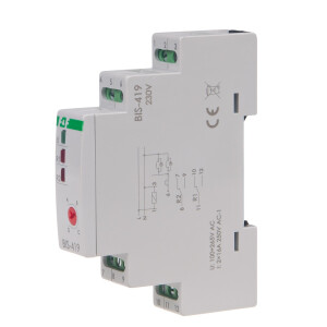 BIS-419 latching relay 230V AC 2 changeover contacts 2x16A DIN rail