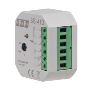 BIS-410 latching relay 230V AC 16A 1 NO contact with time...