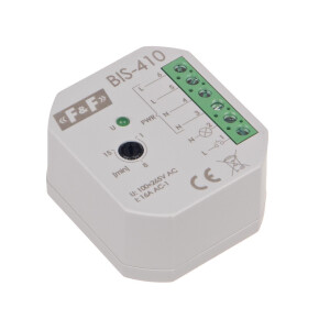 BIS-410 latching relay 230V AC 16A 1 NO contact with time function flush-mounted box