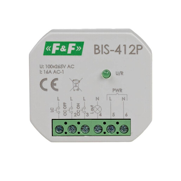 BIS-412P Stromstoßrelais 230V AC 16A 1 Schliesser Gruppenfunktion Unterputzdose