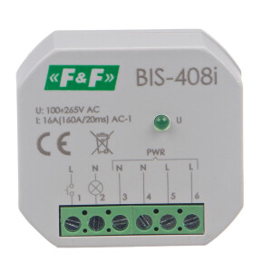 BIS-408-LED Stromstoßrelais 230V AC 16A 1Schliesser für LED Lampen Unterputzdose