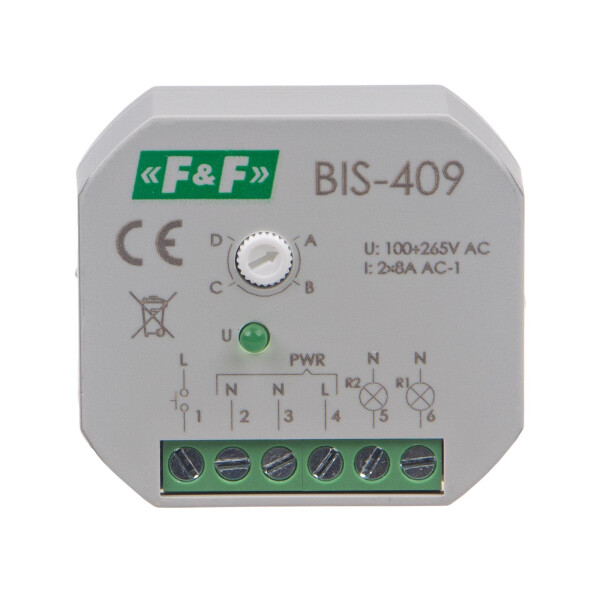 BIS-409 Impulsrelais 230V AC 2x8A 2Schliesser Unterputzdose