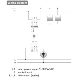 BIS-413M-LED-24 V Stromstoßrelais 9V-30V AC/DC 16A 1Schliesser mit Zeitfunktion
