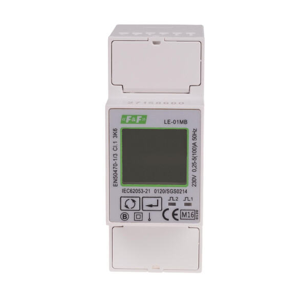 LE-01MB electricity meter 1phase 100A 230V AC bidirectional with M-Bus