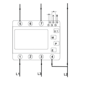 LE-03MQ Stromzähler 3Phasen 100A 3x230V bis 400V bidirektional RS-485 und Modbus