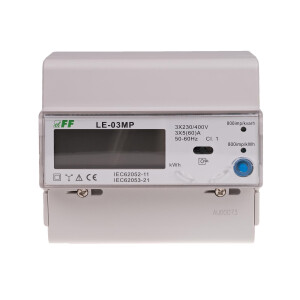 LE-03MP electricity meter 60A 3x230V to 400V Class 1 RS-485 and Modbus