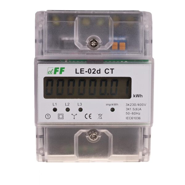 LE-02d CT electricity meter 3-phase programmable 3x230V to 400V