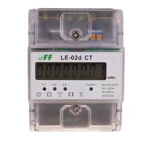 LE-02d CT electricity meter 3-phase programmable 3x230V...