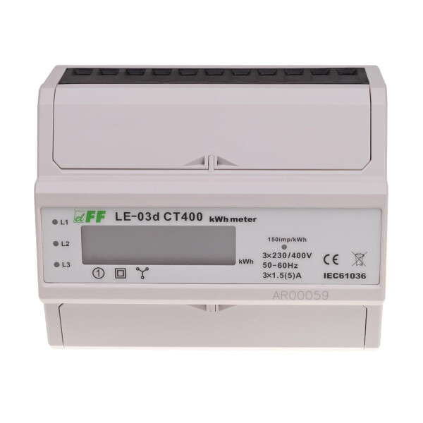 LE-03d CT400 electricity meter 3-phase 100A 3x230V to 400V class 1