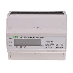 LE-03d CT400 electricity meter 3-phase 100A 3x230V to...