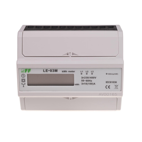 LE-03M electricity meter 3-phase static 100A 3x230V to 400V RS-485 and Modbus RTU remote reading
