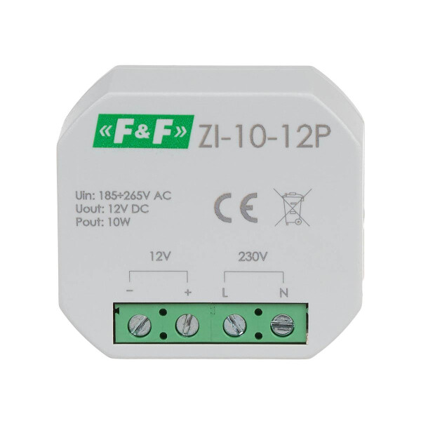 ZI-10-12P impulse power supply 10W 12V DC for flush-mounted box 60mm