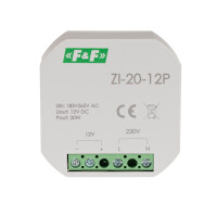 ZI-20-12P impulse power supply 20W 12V DC for flush-mounted box 60mm