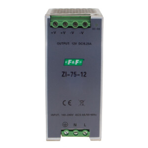 ZI-75-12 impulse power supply 75W 12V DC for DIN rail