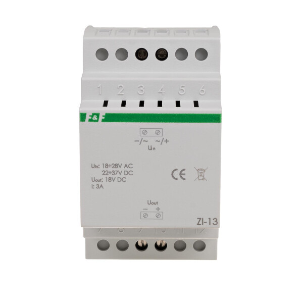 ZI-13 pulse stabilizer for low voltage 3A 18V DC for DIN rail