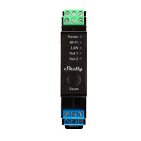 Shelly Hutschiene "Pro 2PM" Relais max. 25A 1 Phase 2 Kanäle Messfunktion WLAN LAN BT