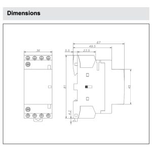 RELPOL RXC25-31-A230 Installationsschütz 230V AC 25A 3 Schliesser + 1 Öffner